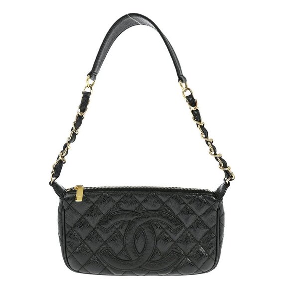 Chanel Black Caviar Skin Hobo Handbag KQ00086 - Picture 1 of 7